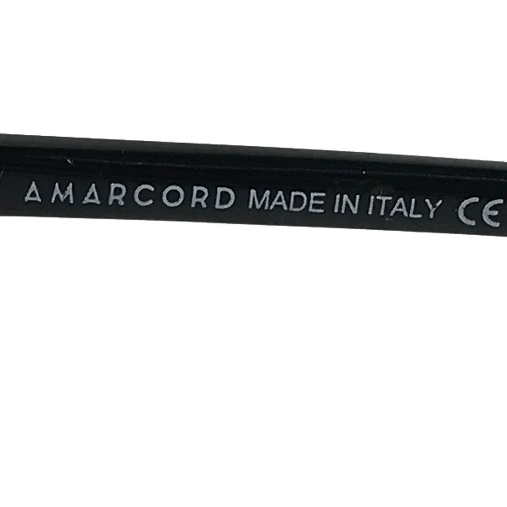 Amarcord Eyeglasses Frames AM002 col.2 Black Gold Cat Eye Wire Rim 53-17-142